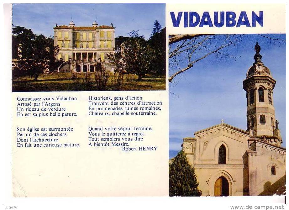 VIDAUBAN -  Château D´ ASTROS - L´Eglise  - 2 Vues - Légende - Vidauban