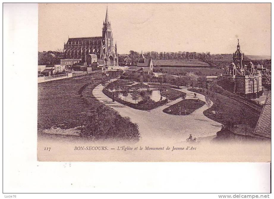 BON - SECOURS  -  L´Eglise Et Le Monument De Jeanne D´Arc  - N° 117 - Bonsecours