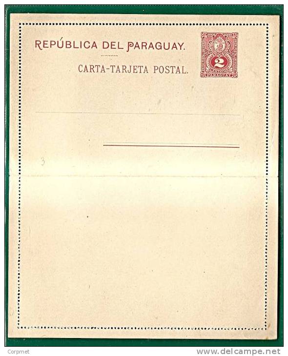 U.P.U. - PARAGUAY - 1900´s  POSTAL STATIONERY - LION  UNUSED 2c - U.P.U.