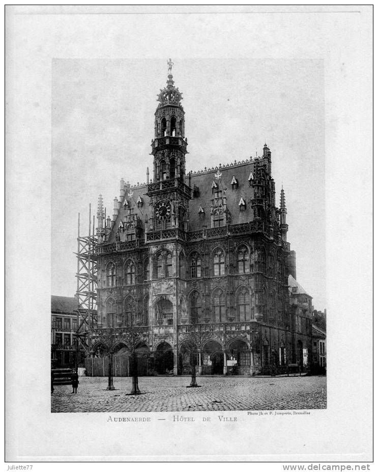 Photos - Belgique, 1905, RARE ORIGINAL J & P Jumpertz : "Audenaerde - Hôtel De Ville" - Lieux