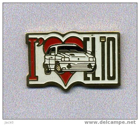 Pin´s  Automobiles   RENAULT  J´aime La Clio  Voiture  Blanche  Grand Modèle - Renault