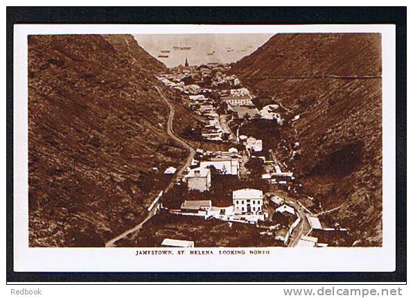 Early Real Photo Postcard Jamestown St. Helena South Atlantic Island Looking North - Ref 182 - Sainte-Hélène