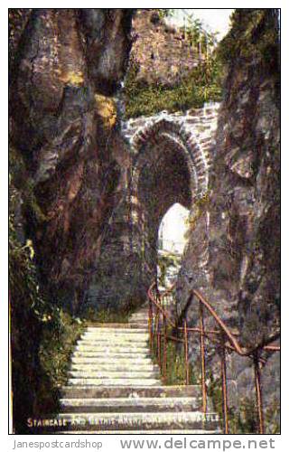 1906 Dumbarton  CASTLE Staircase & Gothic Arch DUMBARTON -- Argyllshire -- Scotland - Argyllshire