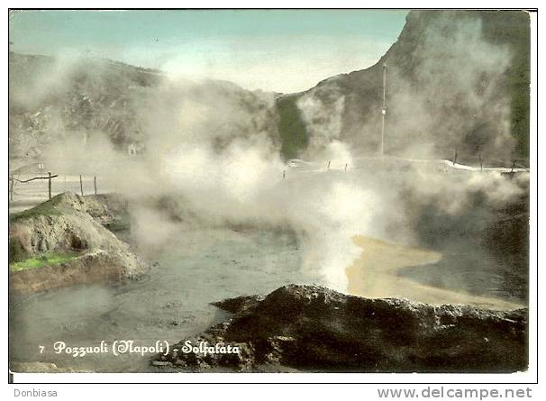 Pozzuoli (Napoli): Solfatara. Cartolina B/n Acquerellato Anni ´50 - Pozzuoli