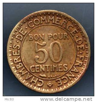 Variété 50cts Ch De Commerce 1928 Tb/ttb - Abarten Und Kuriositäten