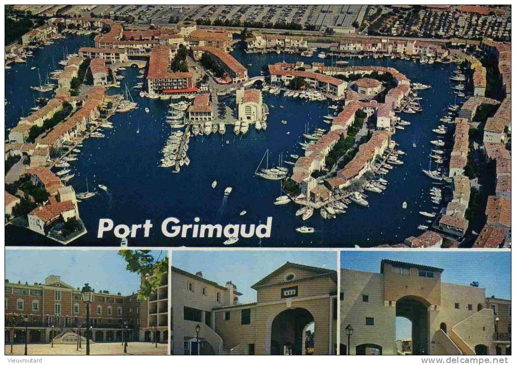 CPSM.  PORT GRIMAUD. 4 VUES. DATEE 1984. - Port Grimaud