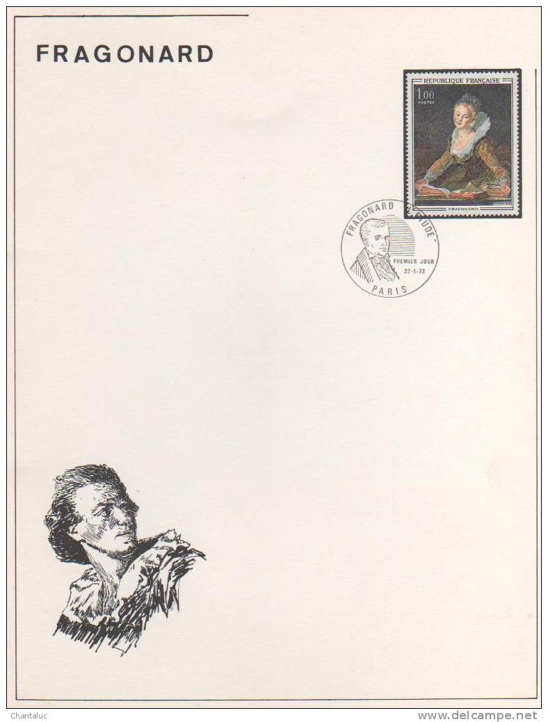 EPREUVE 1er JOUR Tiré A 110 Exemplaires FRAGONARD 1972 - Souvenir Blocks & Sheetlets