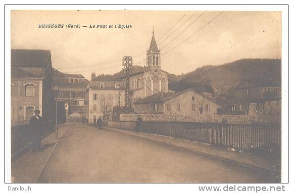 30 /FL/ BESSEGES, Le Pont Et L'église, ANIMEE L Brunel Photo, Chabres édit - Bessèges