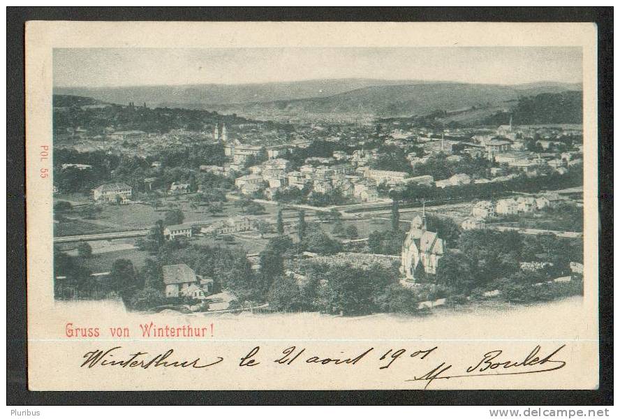 1901 WINTERTHUR, GRUSS VON, VINTAGE POSTCARD - Winterthur