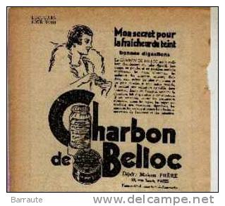 Advertising - PUB de 1932  CHARBON de BELLOC