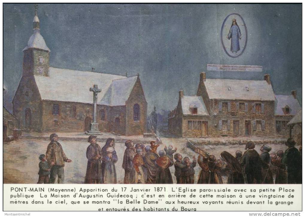Pontmain. Mayenne 53. Evènement De Pontmain (17 Janvier 1871). Tableau De P. Machard. - Pontmain