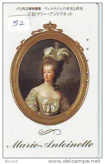 Telecarte Japan ART  (52) Queen Marie Antoinette * Osterreich Verbunden *  PEINTURE PAINTING MAHLEREI - Painting