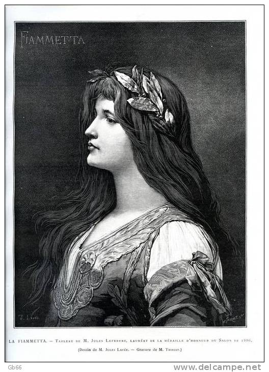 La Fiammetta, Tableau De Jules Lefebvre    Gravure    1886 - Collections