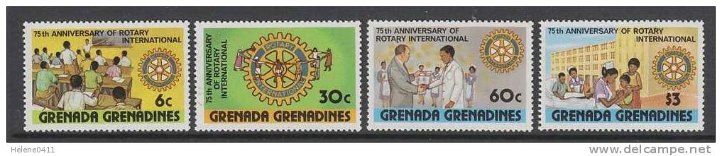 SERIE NEUVE DE GRENADE-GRENADINES - 75EME ANNIVERSAIRE DU ROTARY INTERNATIONAL N° Y&T 321 A 324 - Rotary, Lions Club