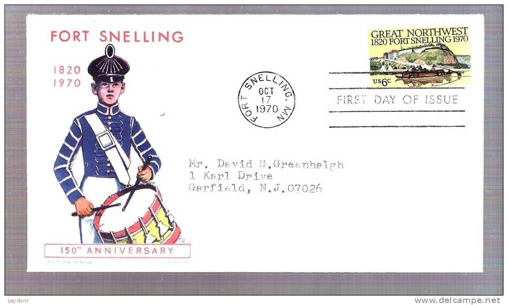 FDC Fort Snelling - 150th Anniversary - Cover By Jackson - 1970 - Scott 1409 - 1961-1970