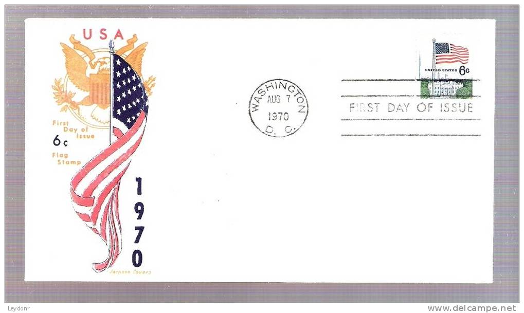 FDC United States Flag 6 Cent 1970 - Cover By Jackson - Scott # 1338D - 1961-1970