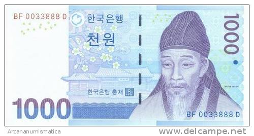 COREA / KOREA   DEL  SUR   1.000   WON  2.007    PLANCHA/UNC/SC     DL-6308   C - Korea, South