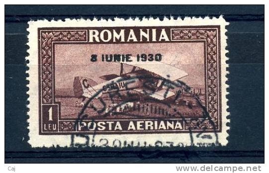 Roumanie  -  Avion  :  Yv  4B  (o)  Lignes Horizontales - Used Stamps