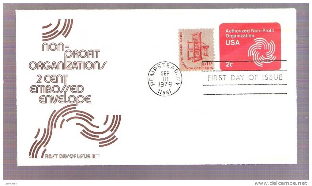 FDC Star And Pinwheel - Authorized Non-Profit Organizations 1976 - Scott # U577 - 1971-1980