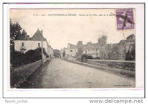 64 SAUVETERRE DE BEARN * Entrée De La Ville, Coté De La Gare * Belle CPA 1914 - Sauveterre De Bearn