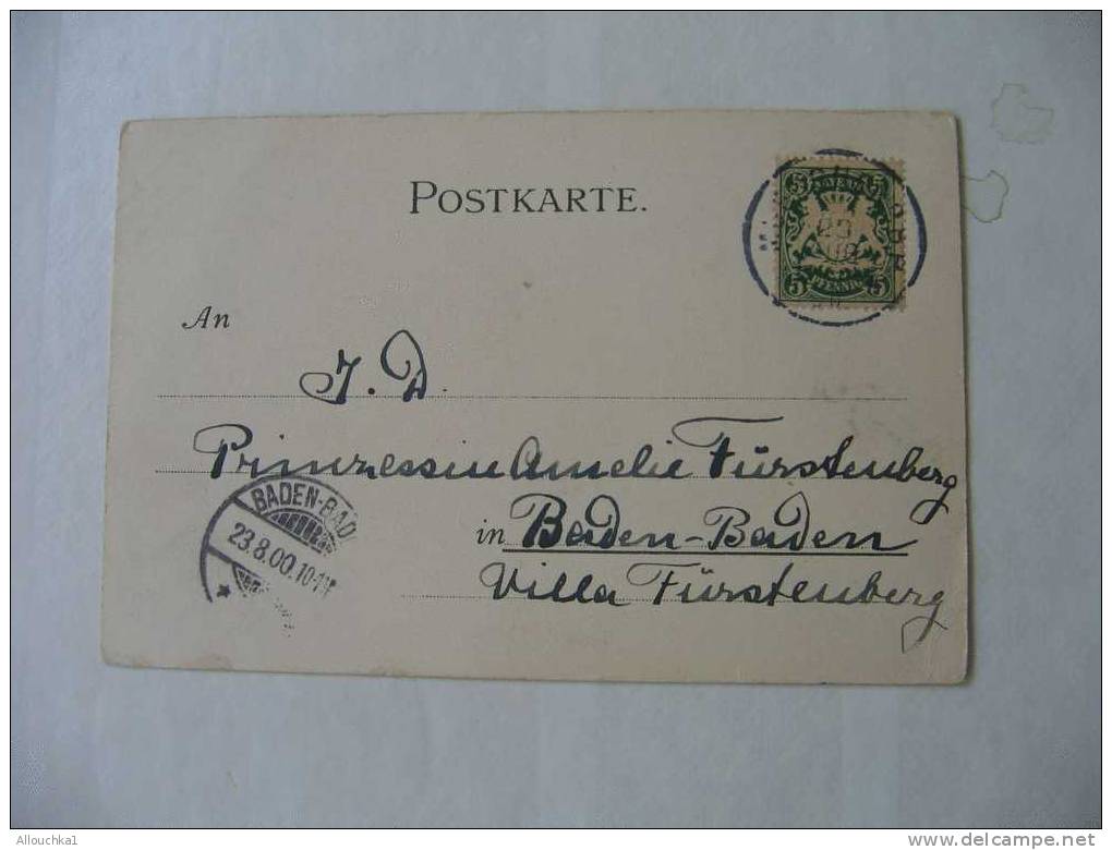 POSTKARTE BAVARIA   CHIEMGAEUR - ALPEN : 23-08-1900 POUR BADEN6BADEN - Chiemgauer Alpen