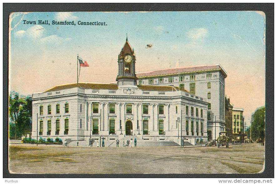 TOWN HALL, STAMFORD, CONNECTICUT,  PU 1914 - Stamford