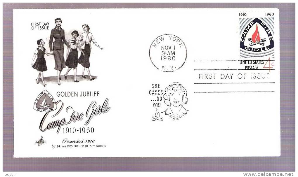 FDC Camp Fire Girls - Golden Jubilee 1960 - Scott 1167 - 1951-1960