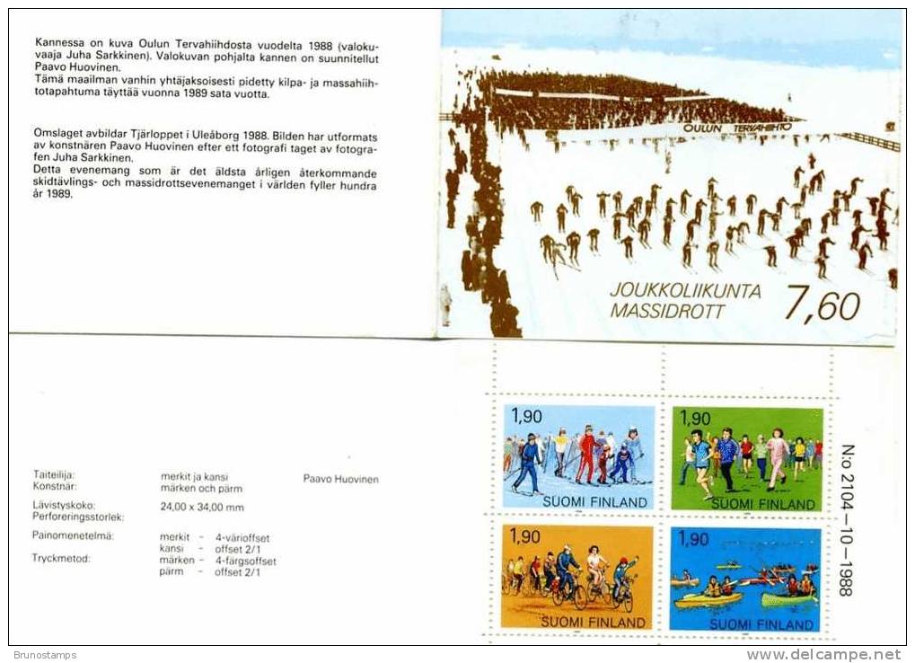 FINLAND - 1989 SPORTS  BOOKLET MINT NH - Carnets