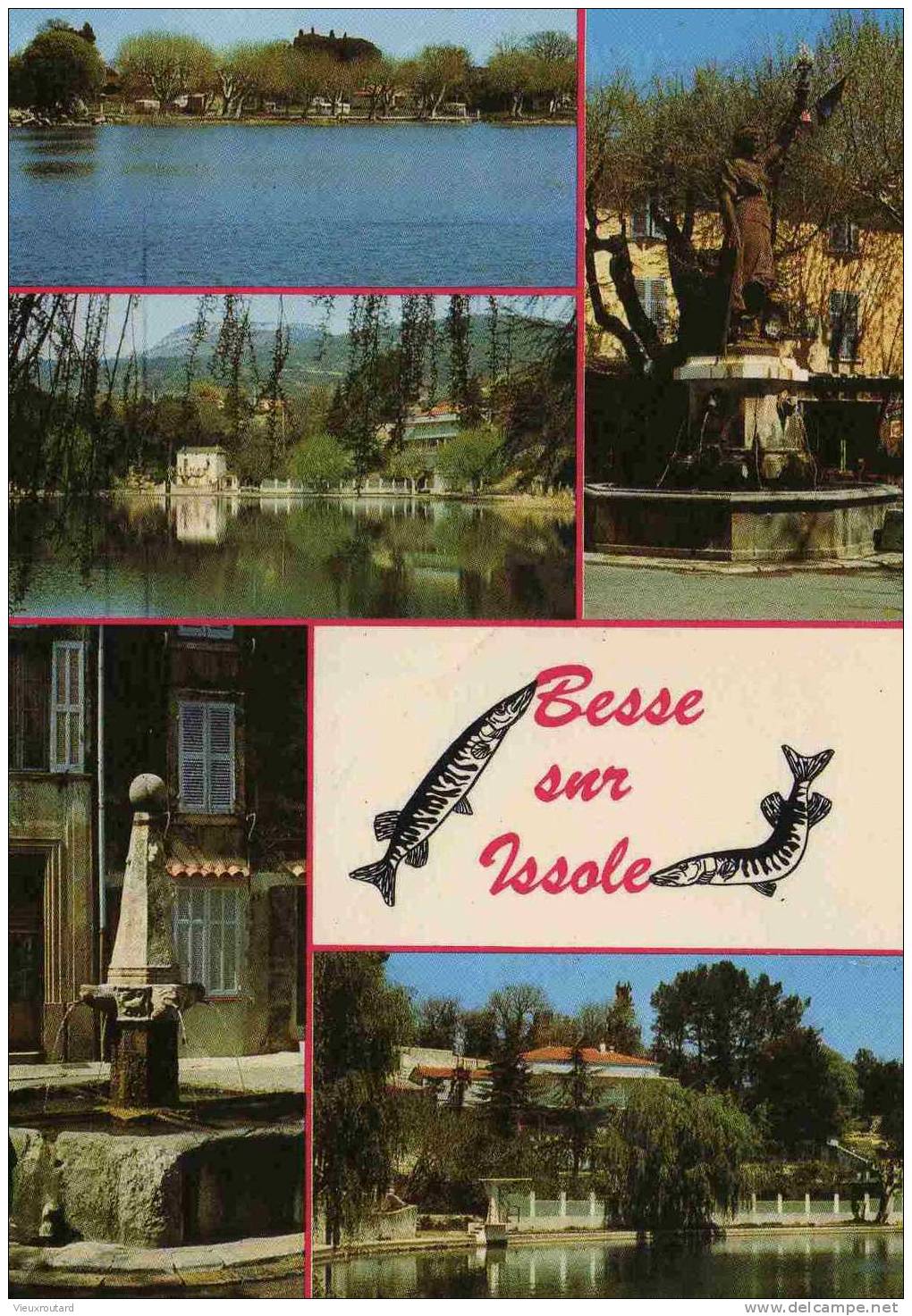 CPSM.  BESSE SUR ISSOLE . SON LAC. SES FONTAINES ET SON CAMPING PRES DU LAC. - Besse-sur-Issole