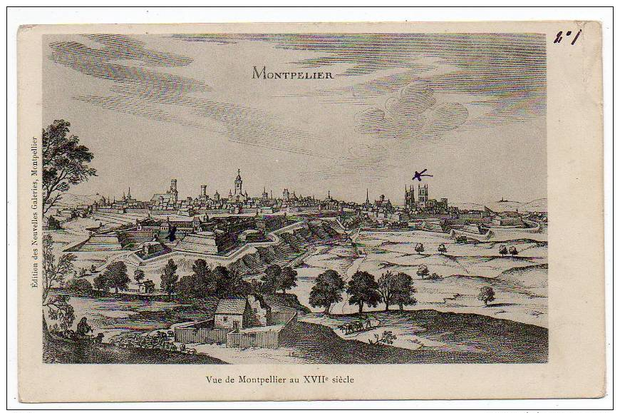 Vue De Montpellier Ay XVII  Siècle - Montpellier