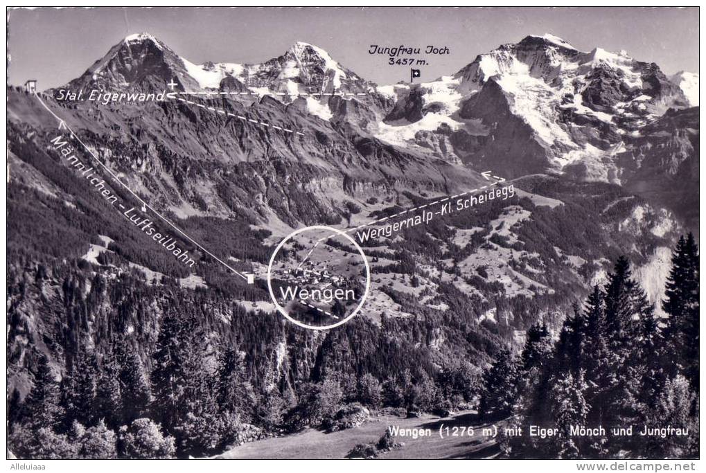 CPSM Format CPA Carte Postale SUISSE WENGEN Jungfrau - REAL PHOTO TBE - Wengen