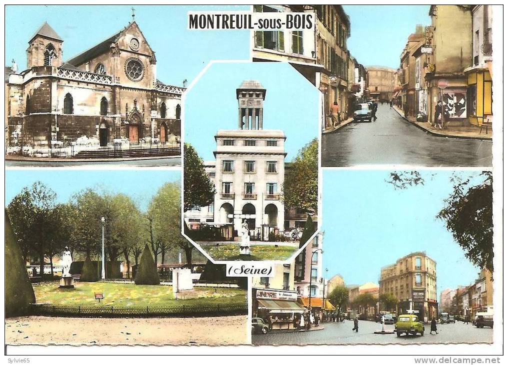 MONTREUIL SOUS BOIS- Multivues ( L'église, Rue De L'église,la Mairie,les Croix De Chaveau, Square De La Mairie) - Montreuil