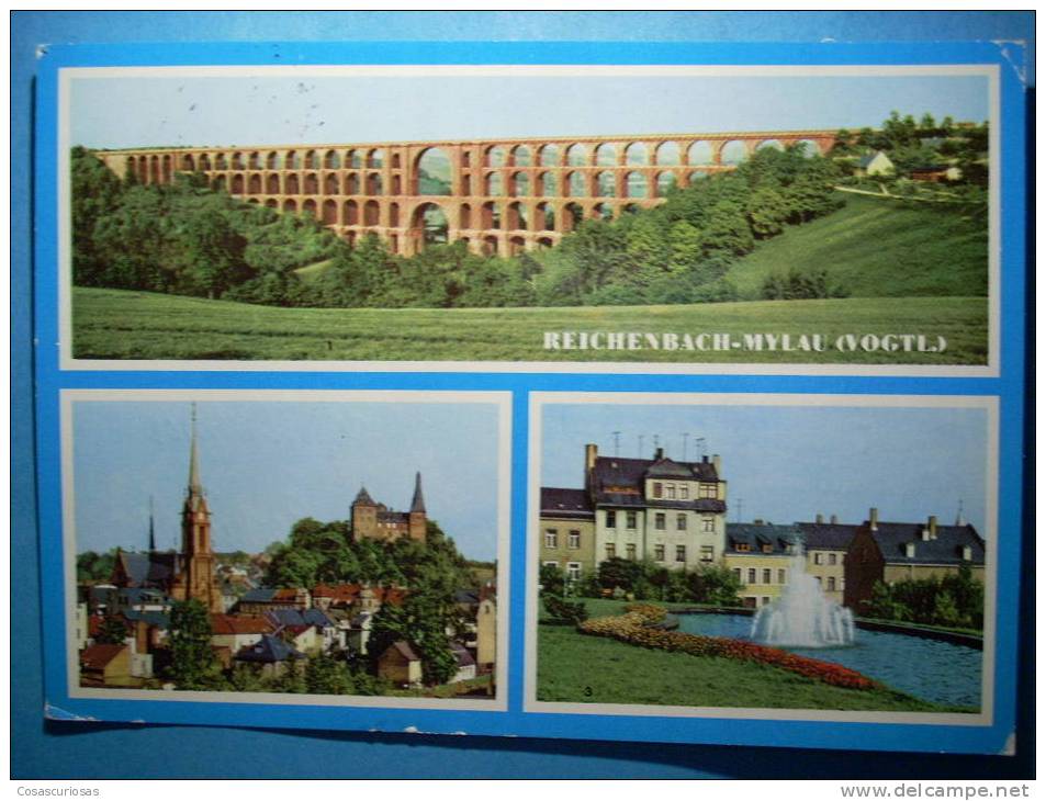 R.3065  SAJONIA  ALEMANIA GERMANY DEUTSCHLAND  GÖLTZSCHTALBRÜCKE MYLAU Y REICHENBACH  AÑOS 70 CIRCULADA MAS EN MI TIENDA - Reichenbach I. Vogtl.