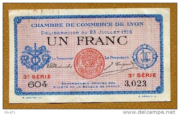 1 Francs "Chambre Du Commerce De LYON" SPL - Chamber Of Commerce