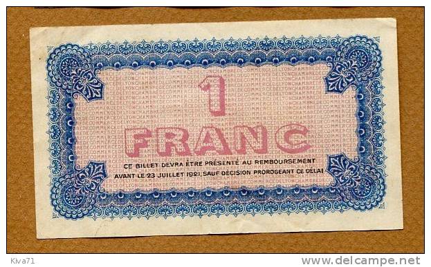 1 Francs "Chambre Du Commerce De LYON" SPL - Camera Di Commercio