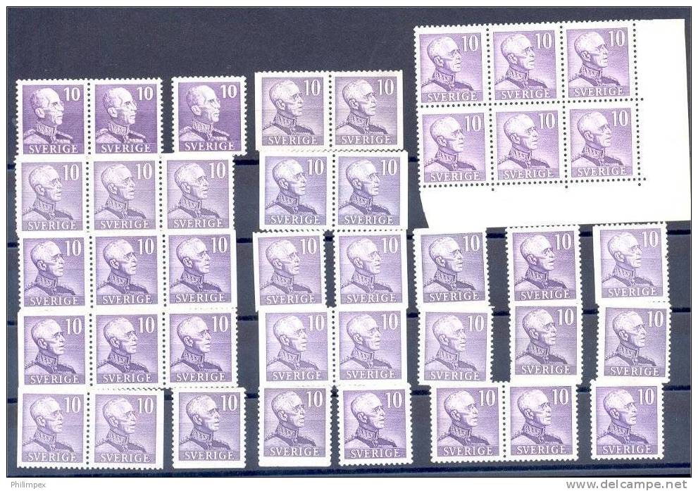 SWEDEN, GOOD GROUP DEFINITIVES 1939-1942, ALL MINT NEVER HINGED - Ongebruikt