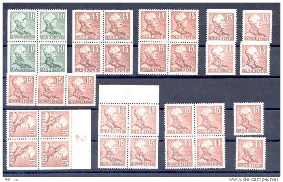 SWEDEN, GOOD GROUP DEFINITIVES 1939-1942, ALL MINT NEVER HINGED - Ongebruikt