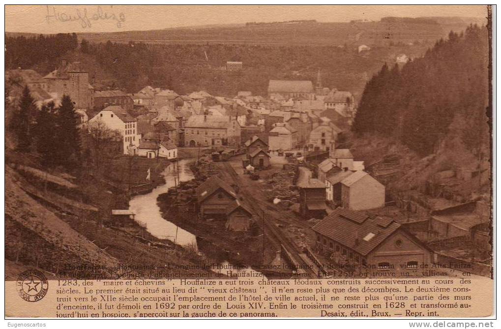 HOUFFALIZE  Panorama   Belgique Historique  Carte D' Honneur 1936 - Houffalize