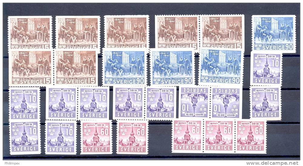 SWEDEN, 1940-41. NEVER HINGED GROUP ** - Unused Stamps