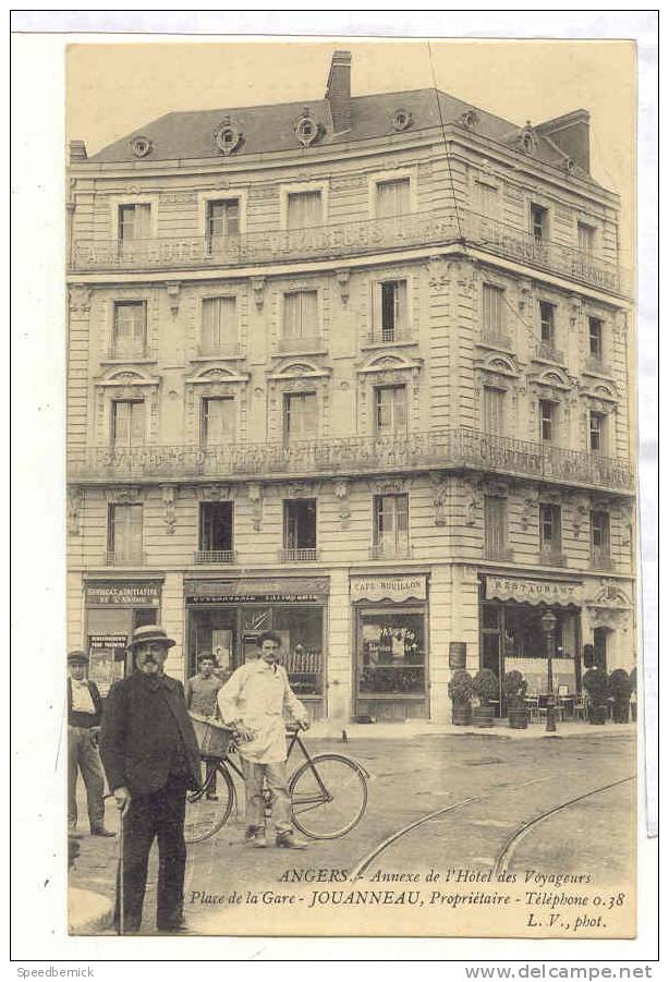 11302 Angers Annexe Hotel Voyageurs Gare Jouanneau , Propriétaire, Tél 0.38. L.V. Photo. Bicyclette Syndicat Initiative - Angers