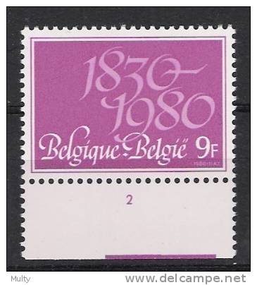 Belgie OCB 1961 (**) Met Plaatnummer 2. - 1971-1980