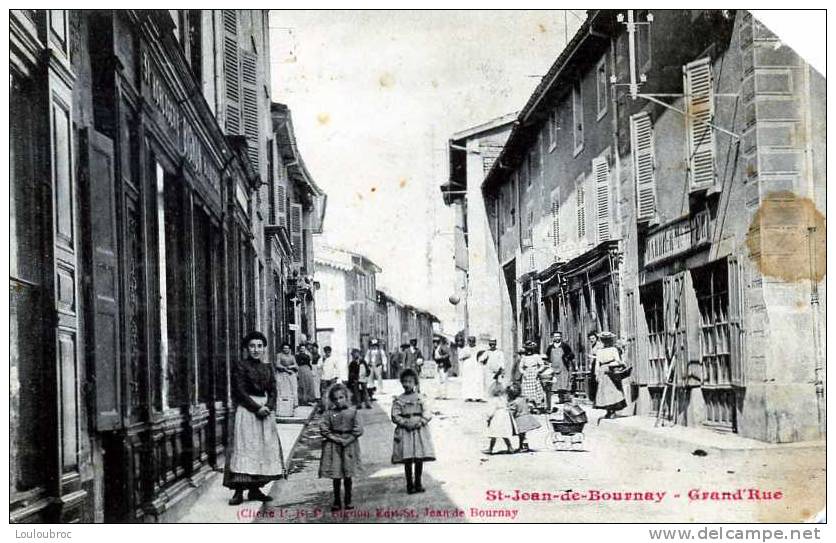 38 SAINT JEAN DE BOURNAY GRAND´RUE EDIT BIGNON VOYAGEE 1910 - Saint-Jean-de-Bournay