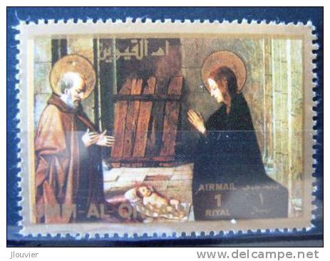 Timbre Neuf : Tableau Religieux. Adoration De L'Enfant (Lieferinxe Josse). Umm-Al-Qiwain. Michel N° 1162A - 1972. - Cuadros