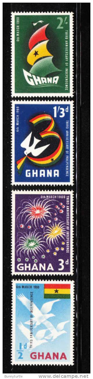 Ghana 1960 Independence Flag Eagle Birds Mint - Timbres