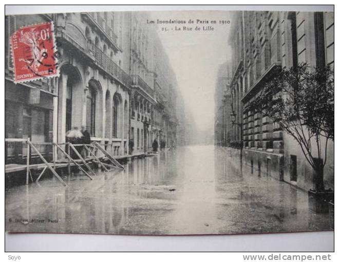 Inondations Paris 1910 Rue De Lille - Floods