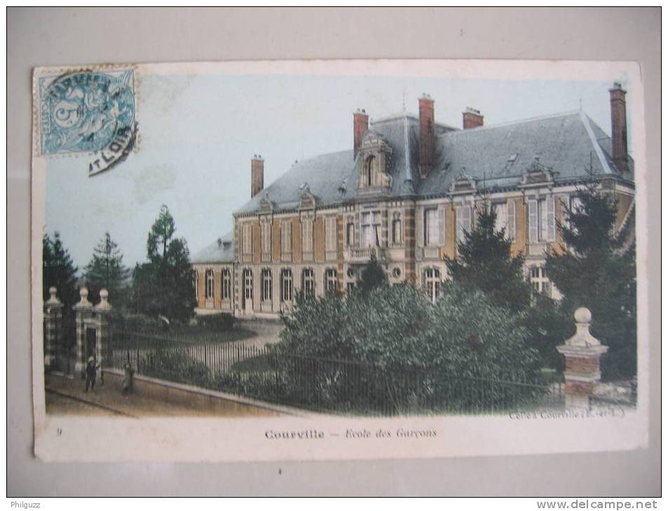 CARTE POSTALE CPA 28 COURVILLE ECOLE DES GARCONS - CELLE 9 - Courville