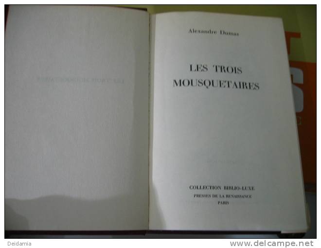 LES TROIS MOUSQUETAIRES. 1974. ALEXANDRE DUMAS - Auteurs Classiques