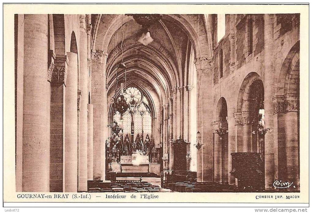 Cpa Gournay-en-Bray (S.-Inf.), Intérieur De L´Eglise - Gournay-en-Bray