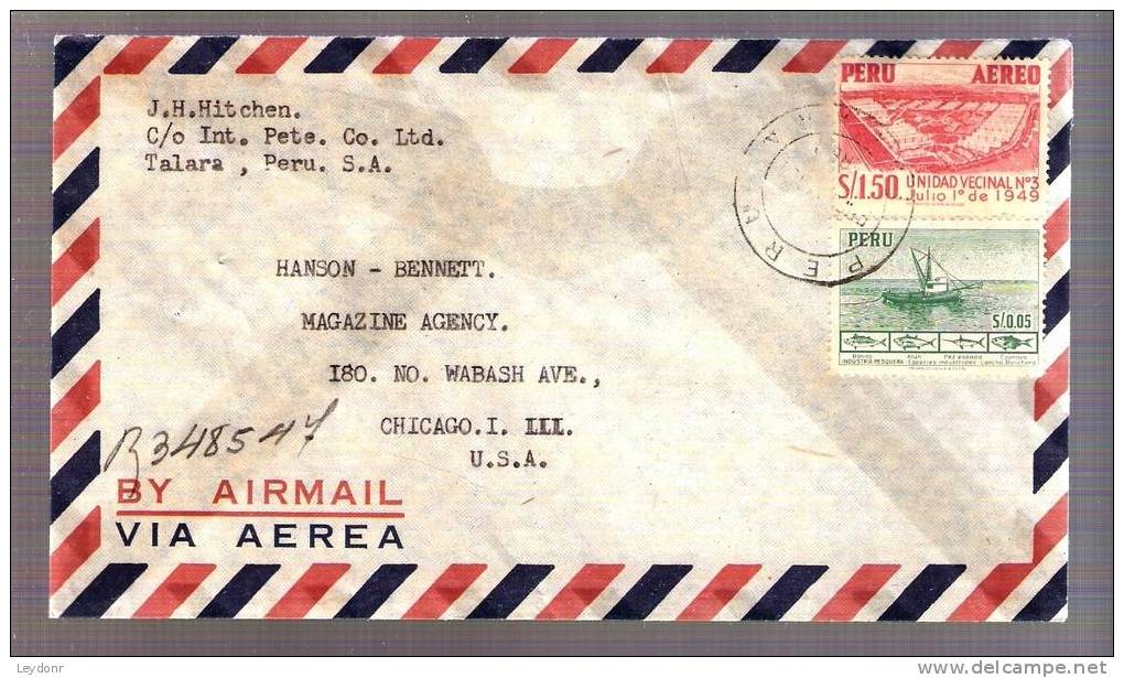 Cover 1956 Airmail To U.S.A. From Peru - Peru