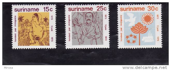 C1634 - Surinam 1973 -  Michel 651/3 Neufs** - Surinam ... - 1975